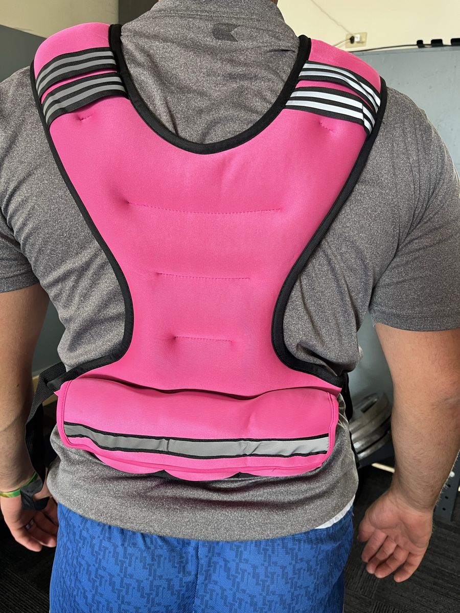 Pink Adjustable Weighted Vest with Removable Weight Pockets for Fitness and Training