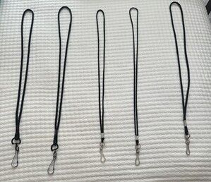 Lanyard 20" - 22" Standard "BLACK" w/Hook for whistle or ID holder