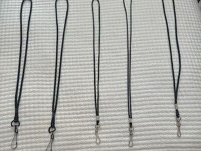 Lanyard 20" - 22" Standard "BLACK" w/Hook for whistle or ID holder