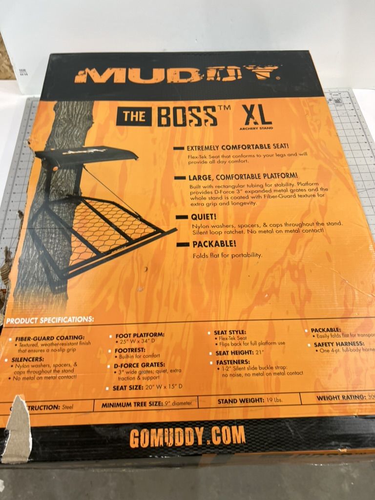 Muddy The Boss XL Hang-On Hunting Tree Stand With Flex-Tek Seat