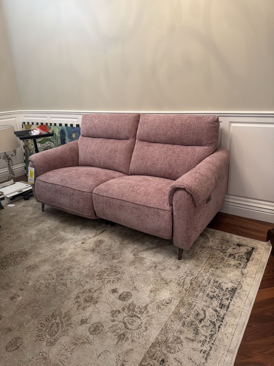 New pink electric reclining couch