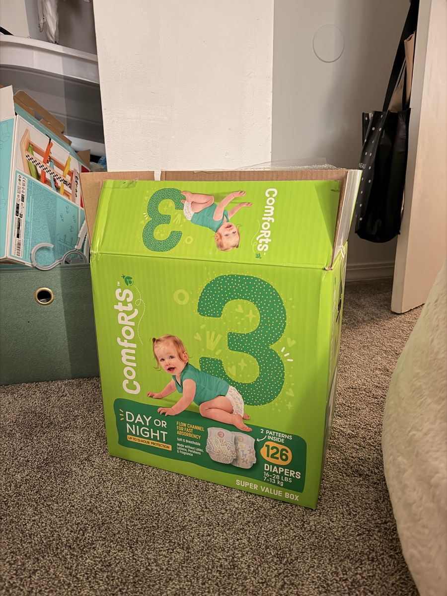 2/3 box of Comforts Diapers - Super Value Box, Size 3 (84 Count) - Day or Night Absorbency