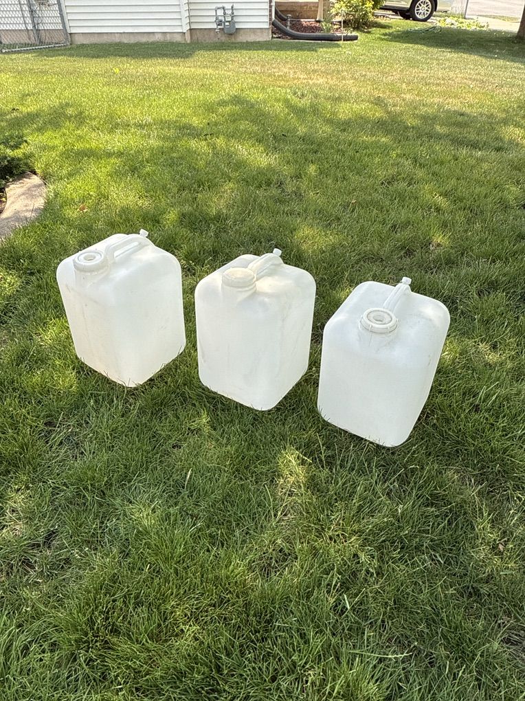 5 Gallon Water Storage Containers, $7.00 Each