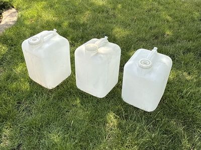 5 Gallon Water Storage Containers, $7.00 Each