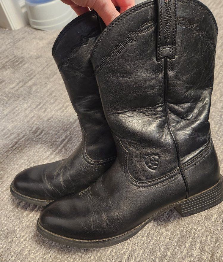 Ariat Black Leather Western Boots Women's 9.5