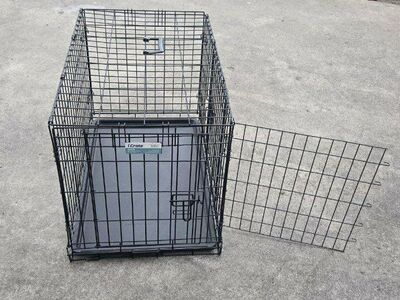 Medium 30" Metal Dog Kennel Crate Cage 2 Doors