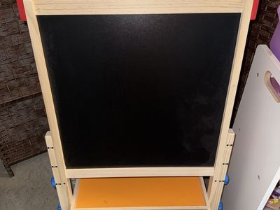 Kids Wooden Art Easel - Whiteboard & Chalkboard with Paper Roll