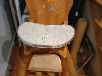 Vintage Wooden Baby High Chair with Tray - FREE - DECORATIVE USE