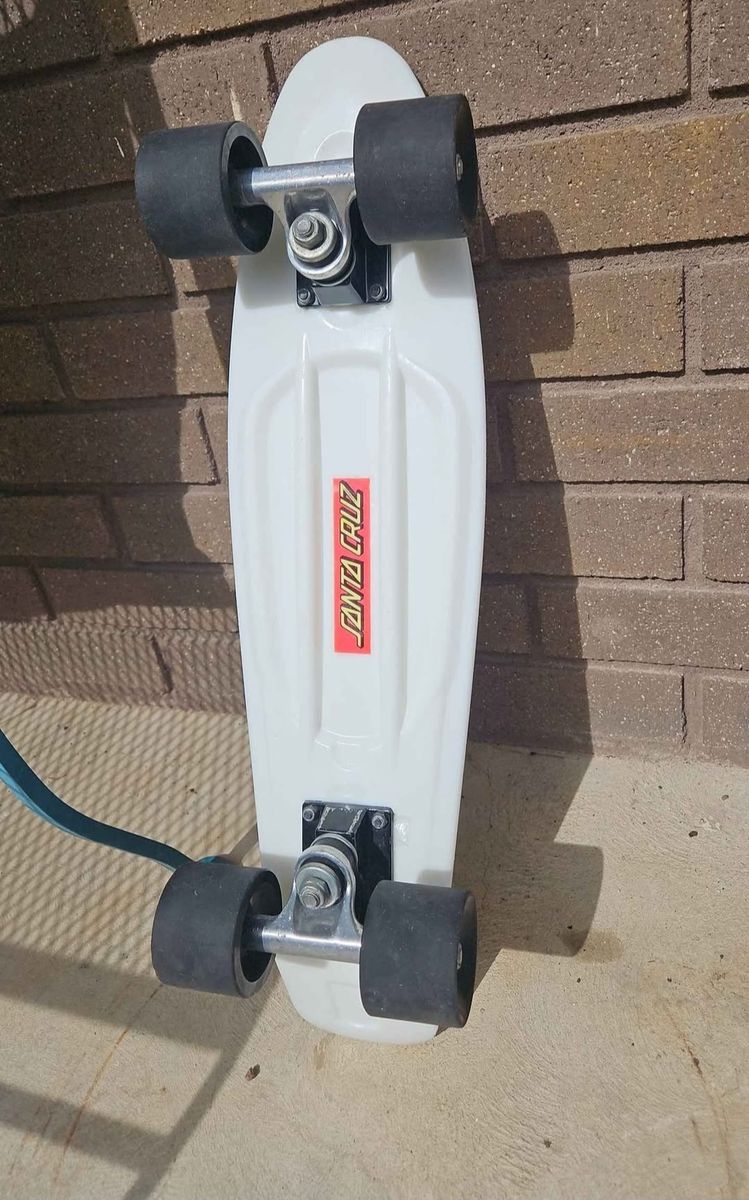 22" Skateboard Mini Cruiser Penny Style Board Plastic Deck White Black Wheels