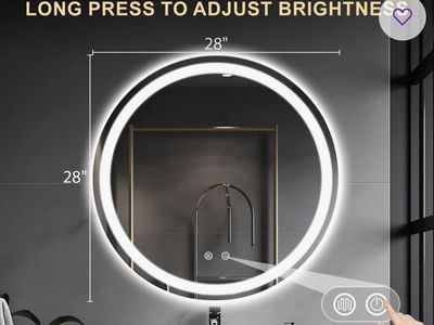 Round LED lit mirror