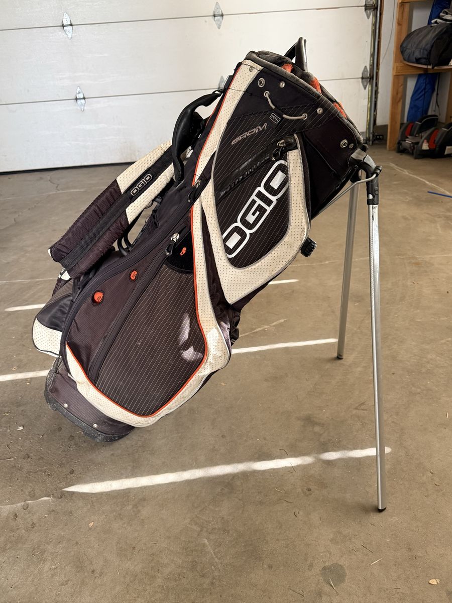 OGIO Grom Golf Stand Bag - Black/White/Orange - Lightweight & Durable