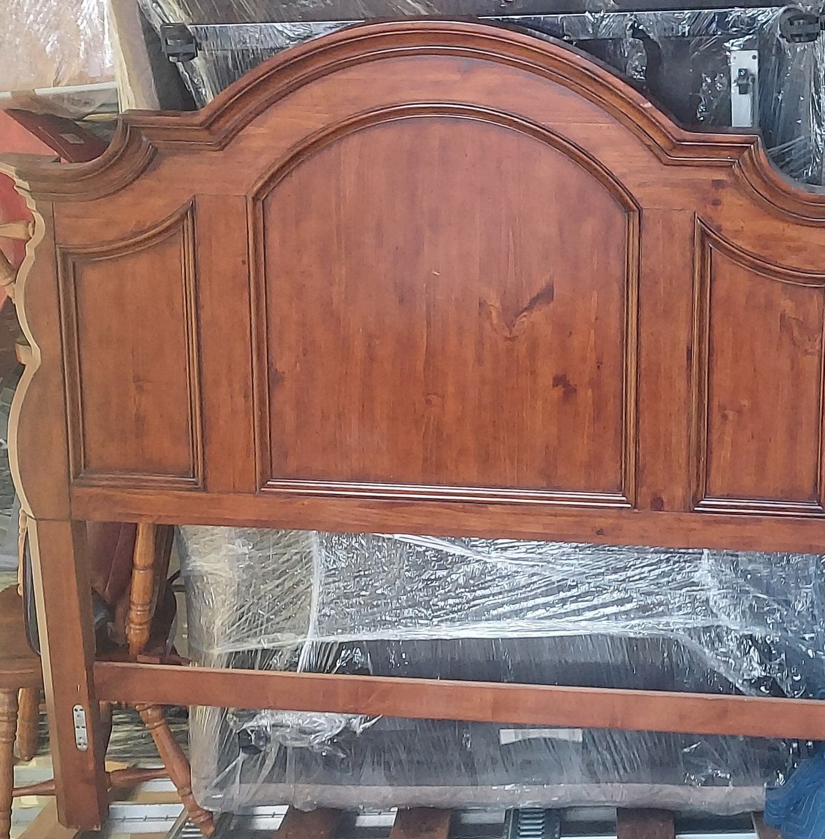 Queen sized mahogany wood bed fram