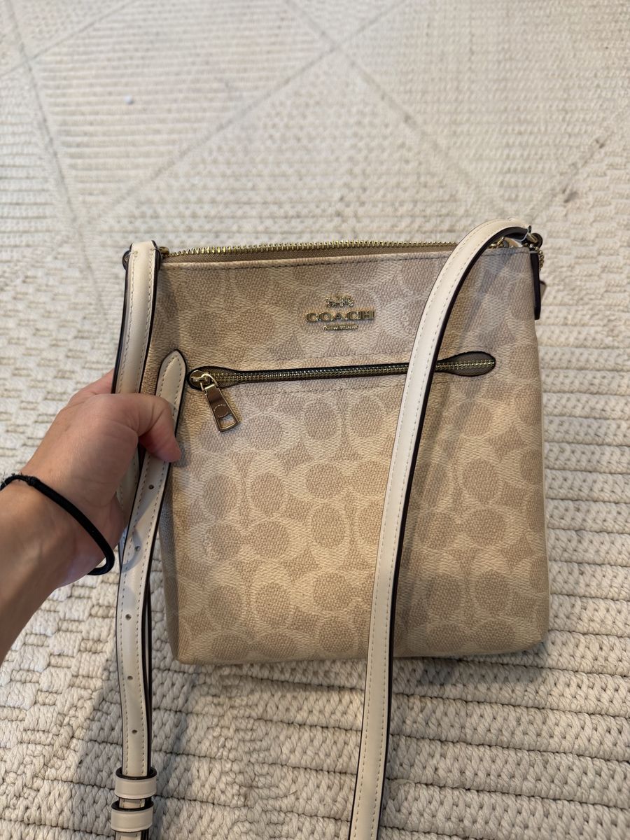 Coach Signature Canvas Crossbody Bag Beige Cream