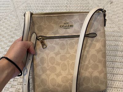 Coach Signature Canvas Crossbody Bag Beige Cream