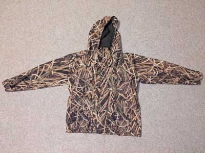 Cabela's Skyline Fall Flight Camo Gore-Tex Waterfowl Hunting Jacket Coat, Size Large-Regular