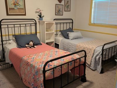 Black metal twin beds