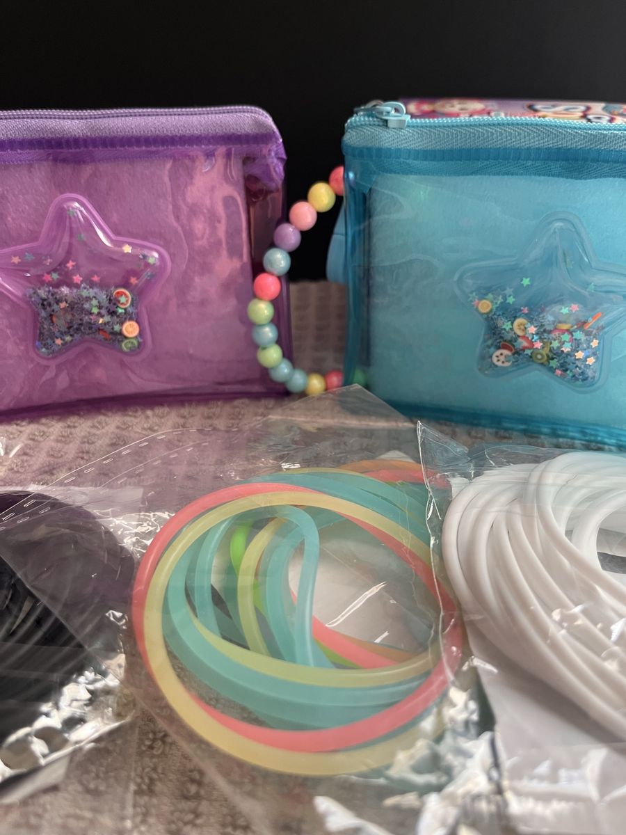 Shimmer 'n Sparkle Wristlet zipper Pouch Set