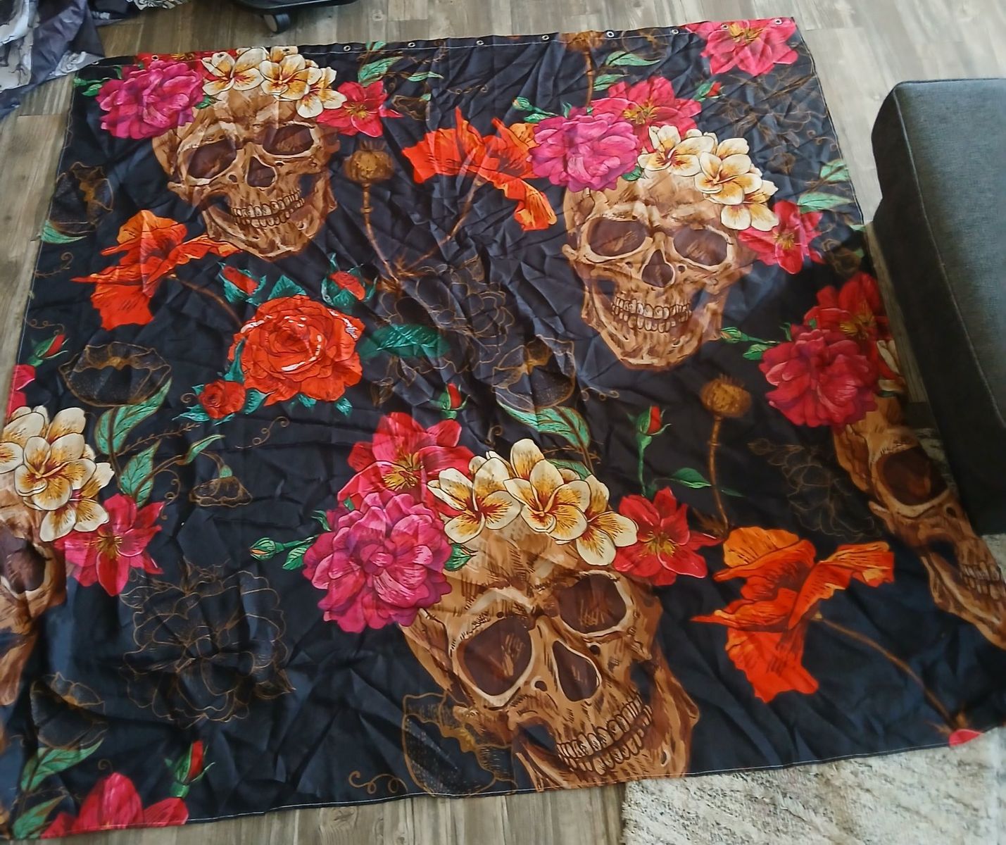 skull shower curtain