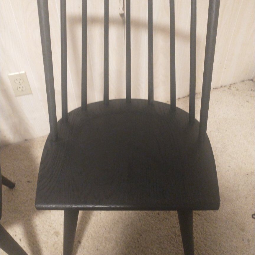 Black oak Windsor Lewis chairs