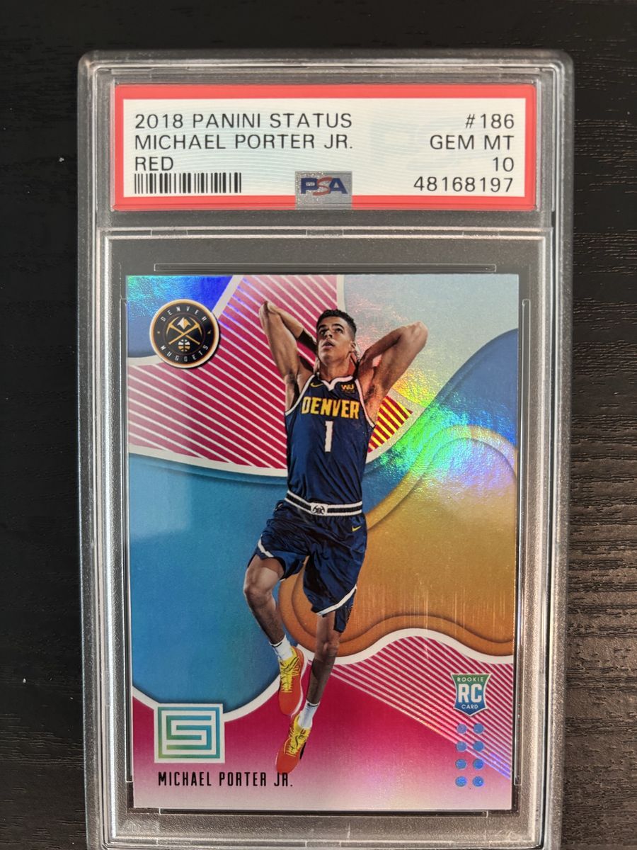 2018 Panini Status Michael Porter Jr. Red #186 GEM MT 10 PSA Graded Rookie Card Nuggets