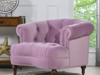 Jennifer Taylor La Rosa Orchid Purple Lavender Velvet Chair $750