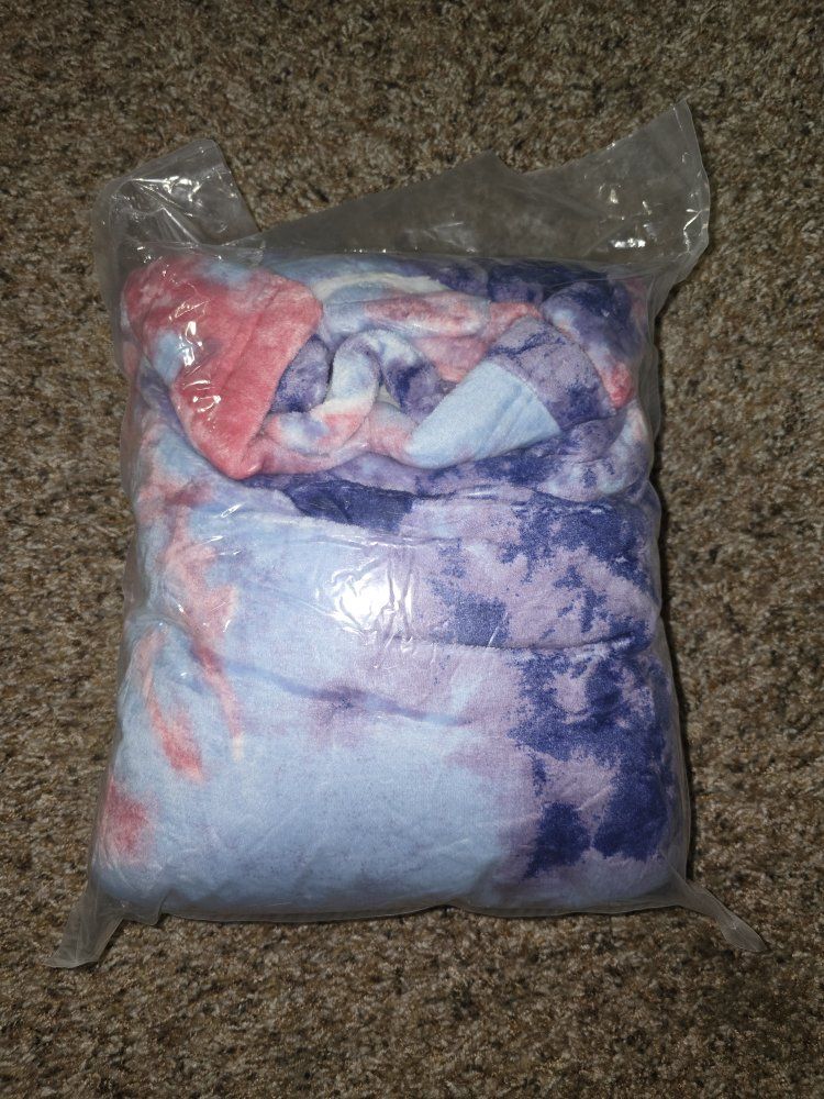 The Comfy Original Oversized Wearable Blanket Hoodie with Pocket for Adults, Tie-Dye Pink/Purple, One Size