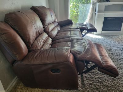 Leather recliner couch