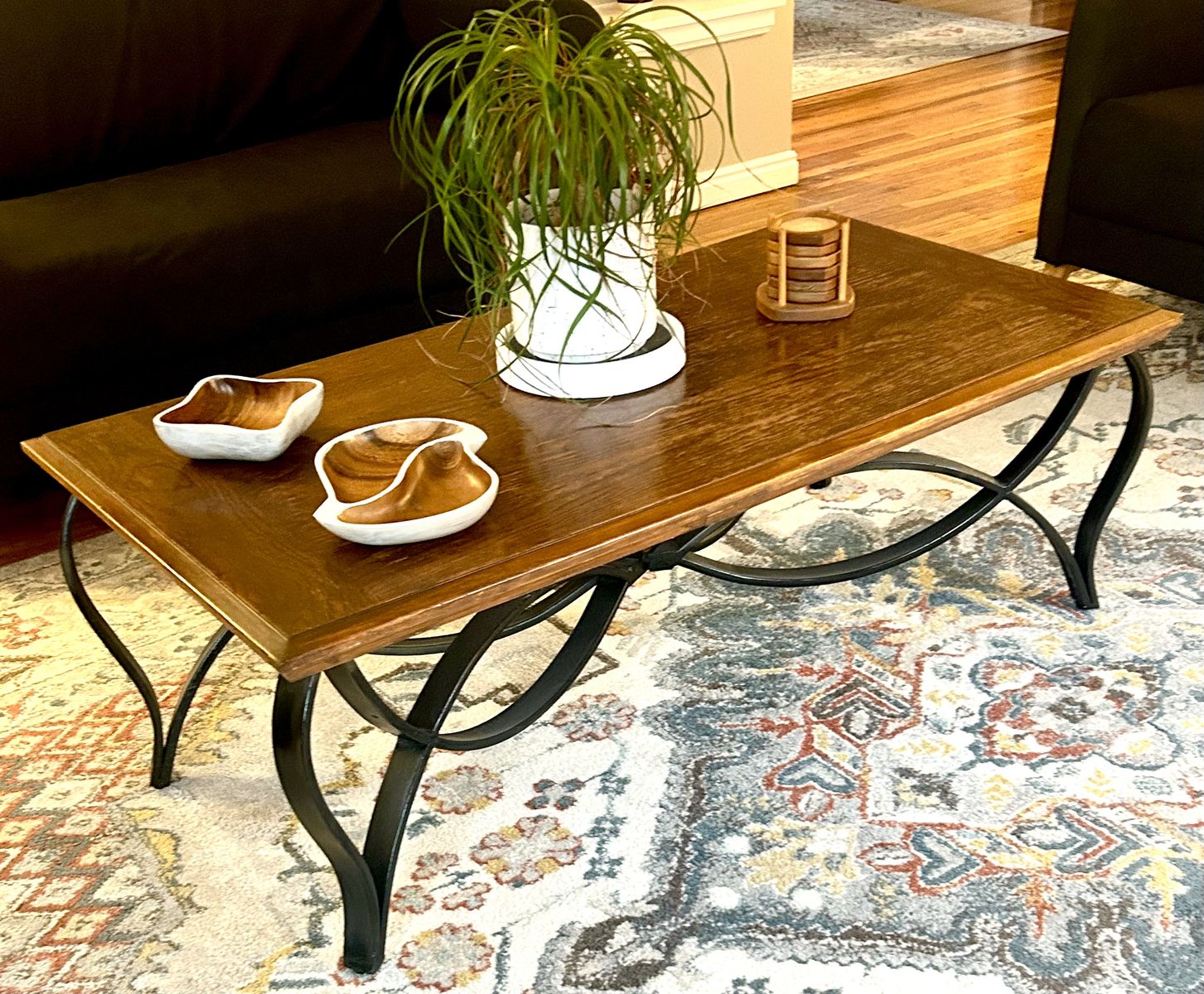 Stylish Wood and Metal Coffee Table