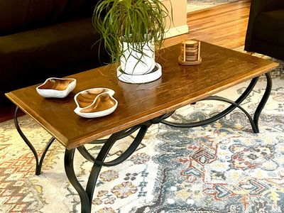 Stylish Wood and Metal Coffee Table