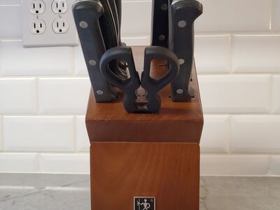 J A Henckels Fine Edge German Stainless Steel Knife Block.