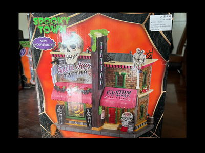 Lemax Spooky Town The Skull and Rose Tattoo Studio
