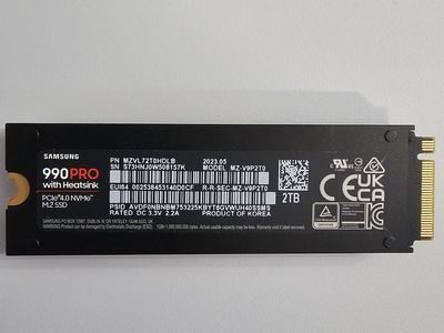Samsung 990 w/heatsink 2tb