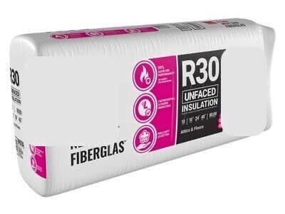 SAVE 50% - NEW R30 Unfaced Fiberglass Insulation - 16"x48"x10" - 11 Batts/Bag - 58.67 SF - Factory Seconds