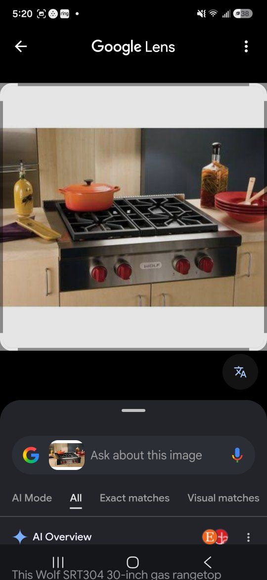 wolf 30" gas 4 burner cook top