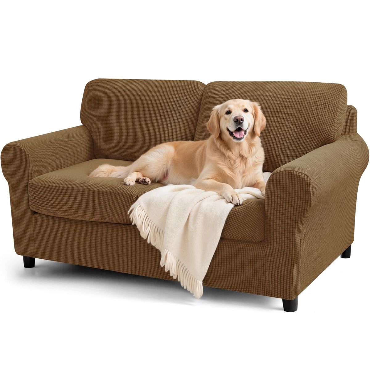 SUBRTEX 5 Pieces Stretch Sofa Slipcover Sets Couch Cover Sets Backrest Cushion Covers Furniture Protector Collection Set