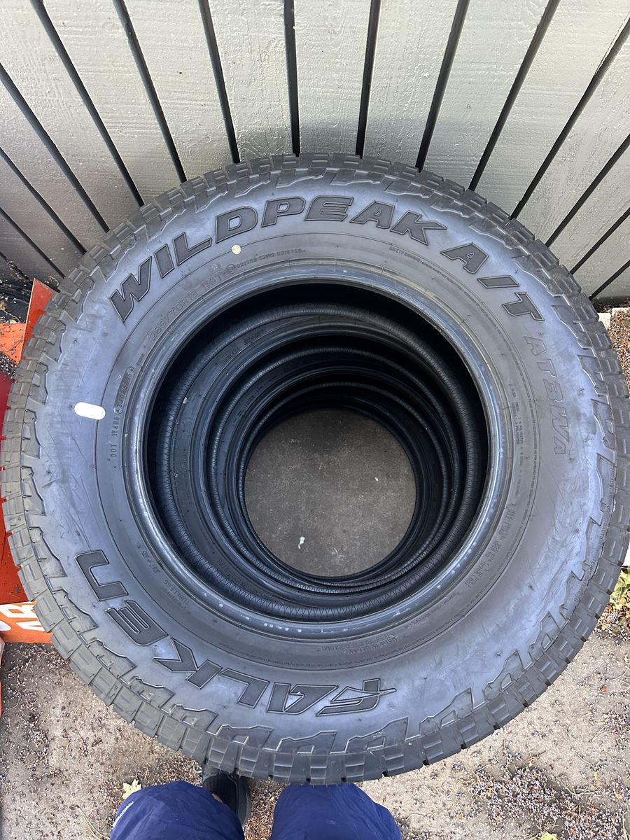 Falken Wildpeak A/T AT3W Tires Set of 4 Size 265/70R18 Takes Offs F-150 Expedition Tacoma Tundra 4Runner Land Cruiser