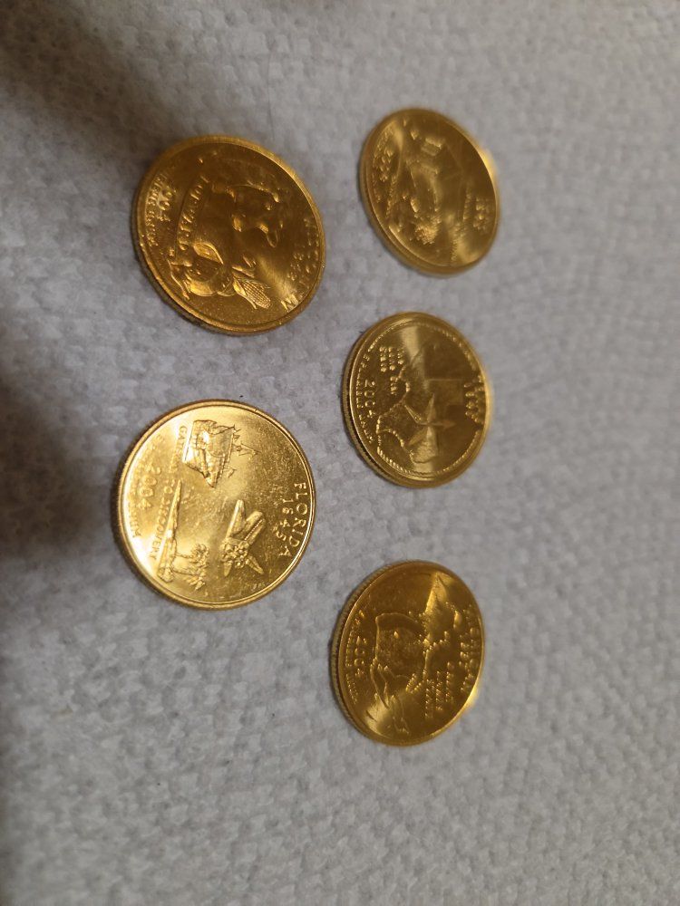 2004 gold plated state quarters uncirclated