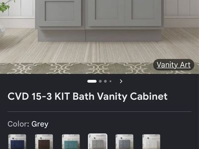 Vanity Art CVD 15-3 KIT 39" Grey Bath Vanity Cabinet with Drawers and Doors