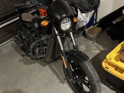 Harley-Davidson Street 500/750 Motorcycle (Unconfirmed Year) - Apparent Oil Leak, Black
