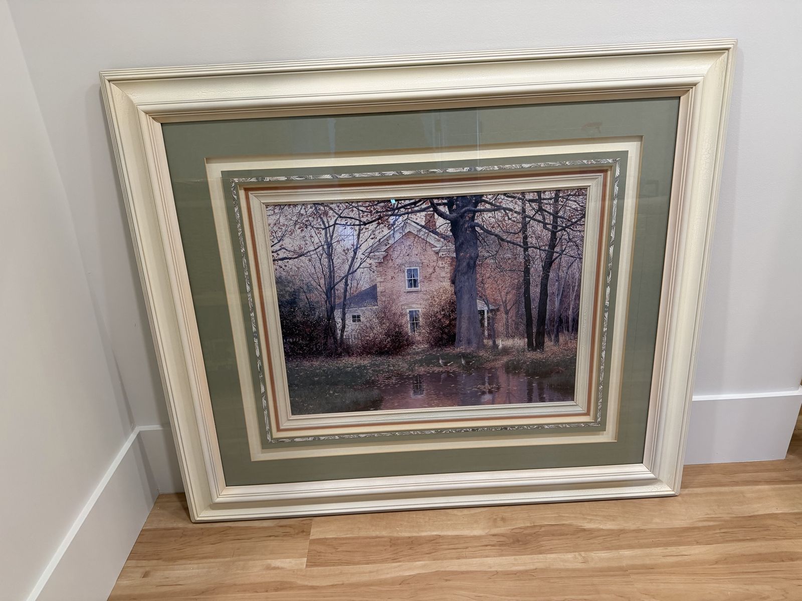 Large Framed Country Landscape Art Print - 42.5" x 36.5"