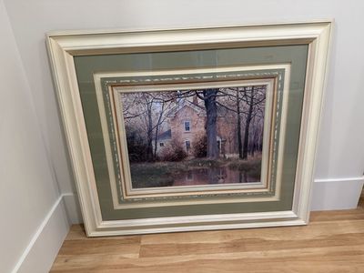 Large Framed Country Landscape Art Print - 42.5" x 36.5"