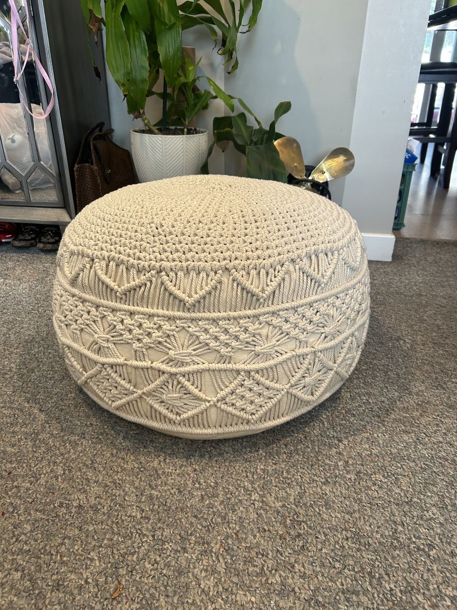 Boho macrame ottoman 