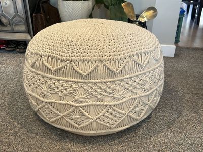 Boho macrame ottoman