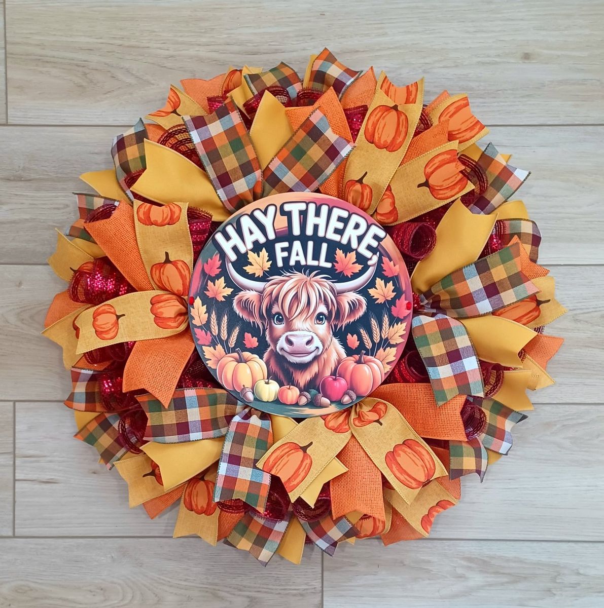Fall Highland Cow Wreath