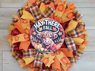 Fall Highland Cow Wreath