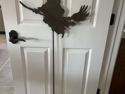 56” tall heavy metal witch flying on a broomstick