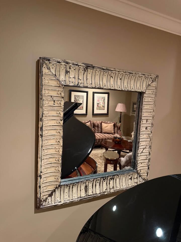 Large Distressed Wood Wall Mirror – Rustic / European Style