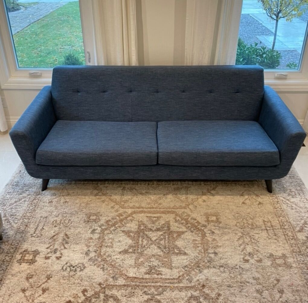 Mid Century Navy Blue Couch