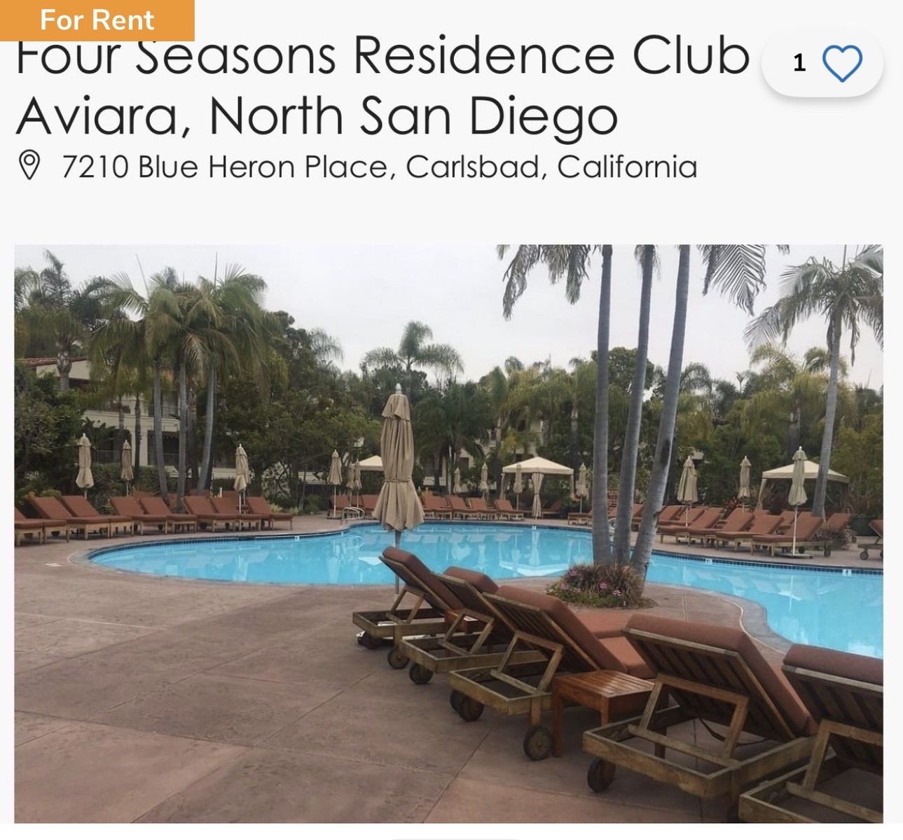 Four Seasons Condo Studio For Rent