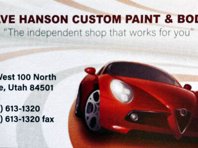 10% off complete paint jobs this month.